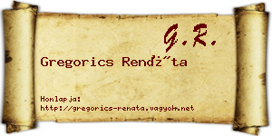 Gregorics Renáta névjegykártya